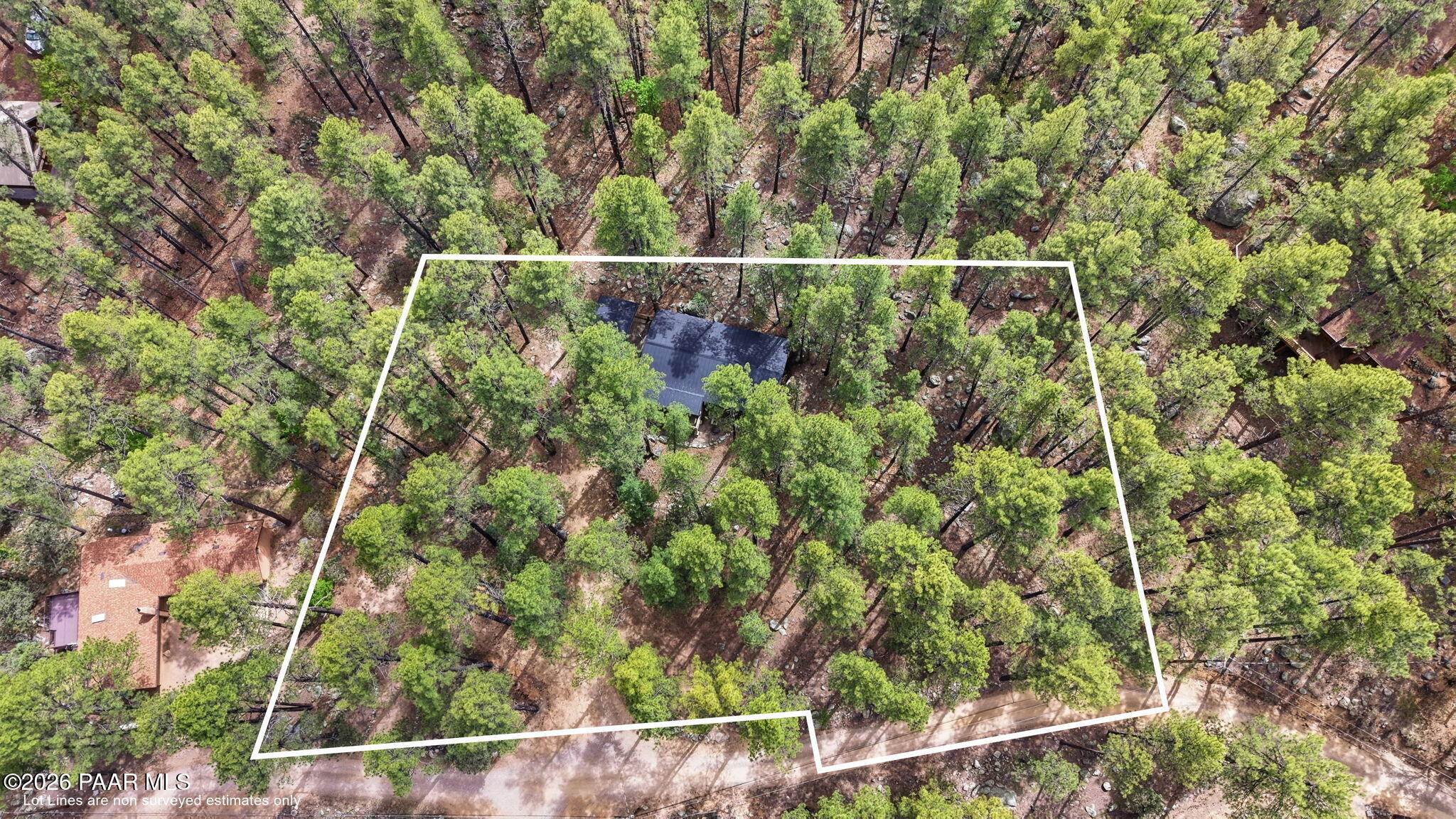 5059 East Rupert Road Prescott, AZ 86303 - Photo 36 of 43 36-Birds Eye Lot Lines