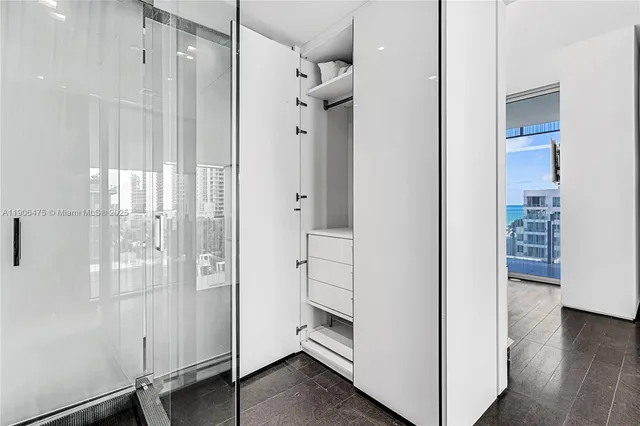 a view of a balcony with city view