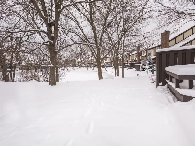 a street view covered with snow