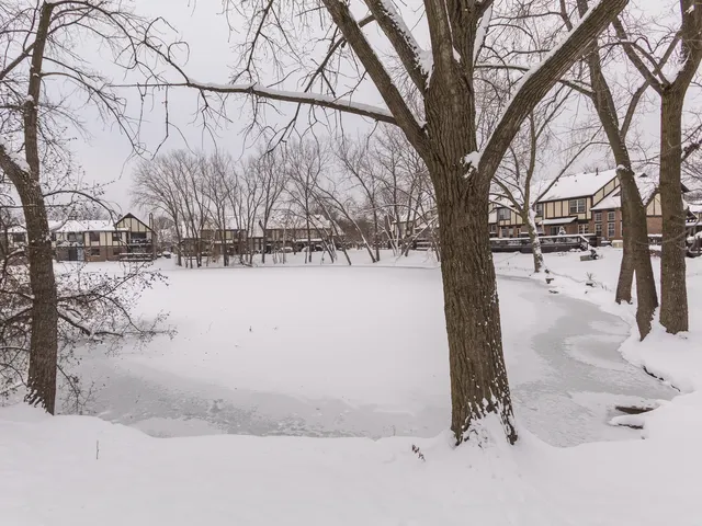 a view of snow on the side of a road