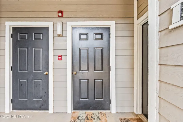 a view of front door of house