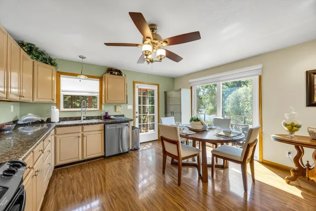 a view of street and electric pole