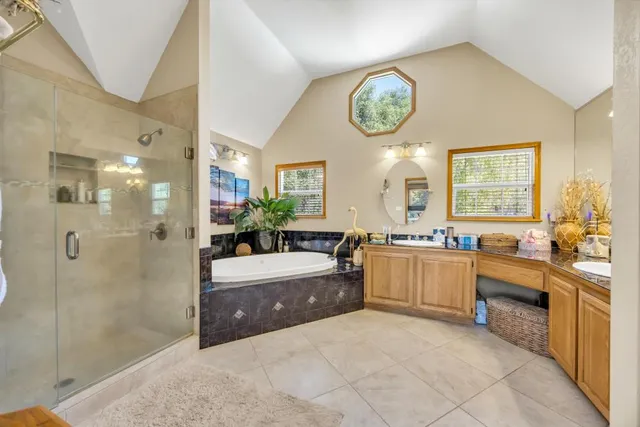 a view of a yard with trees