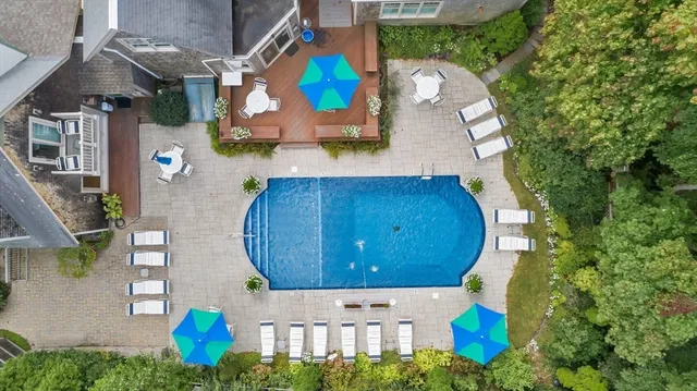 an aerial view of a house