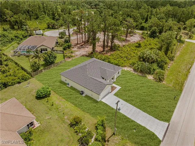 an aerial view of a house