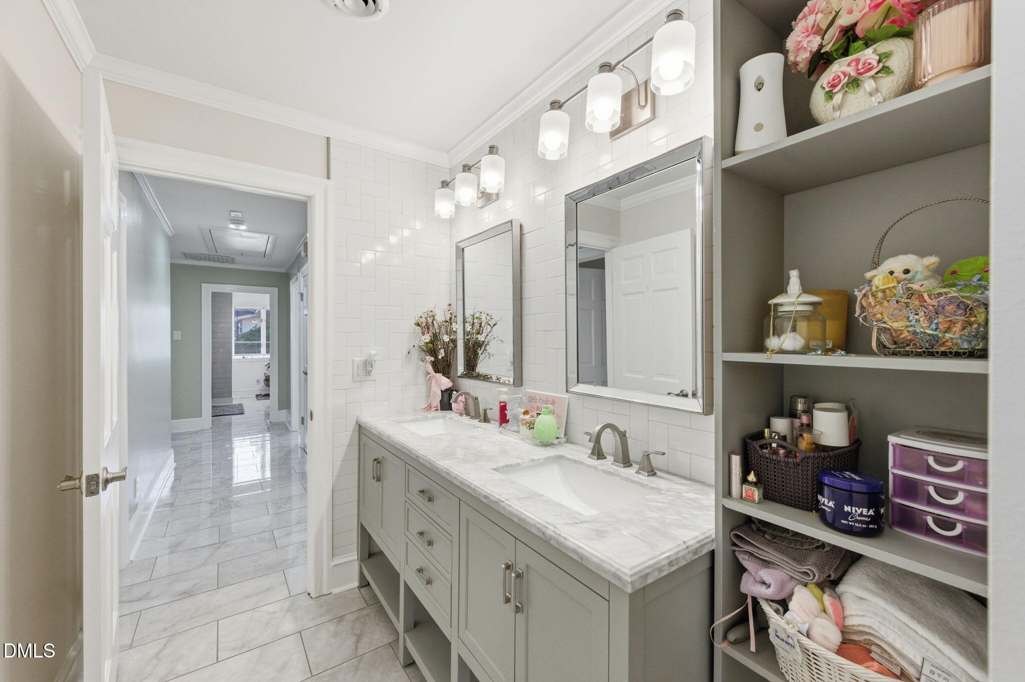 110 Circle Drive Spring Hope, NC 27882 - Photo 20 of 61 a bathroom with a granite countertop sink mirror and vanity