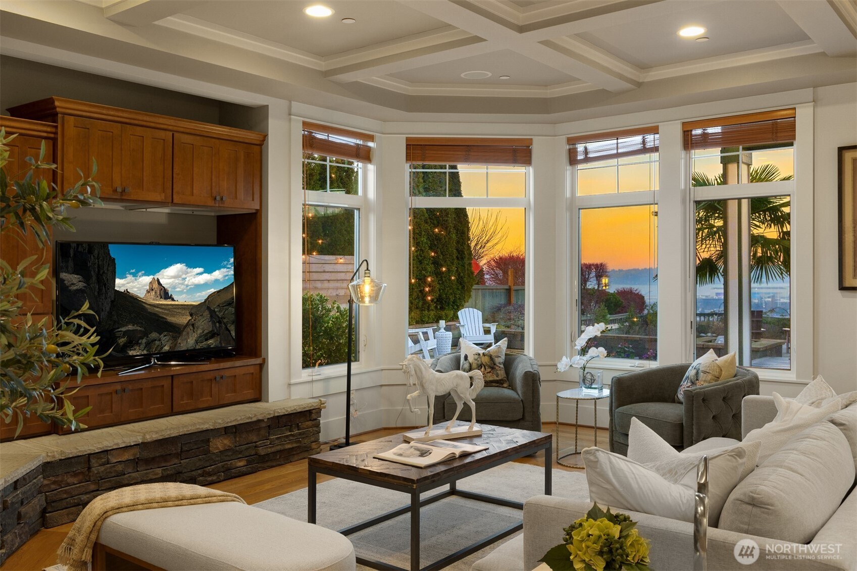 1500 South 5th Place Renton, WA 98057 - Photo 4 of 40 a living room with furniture a fireplace and a flat screen tv