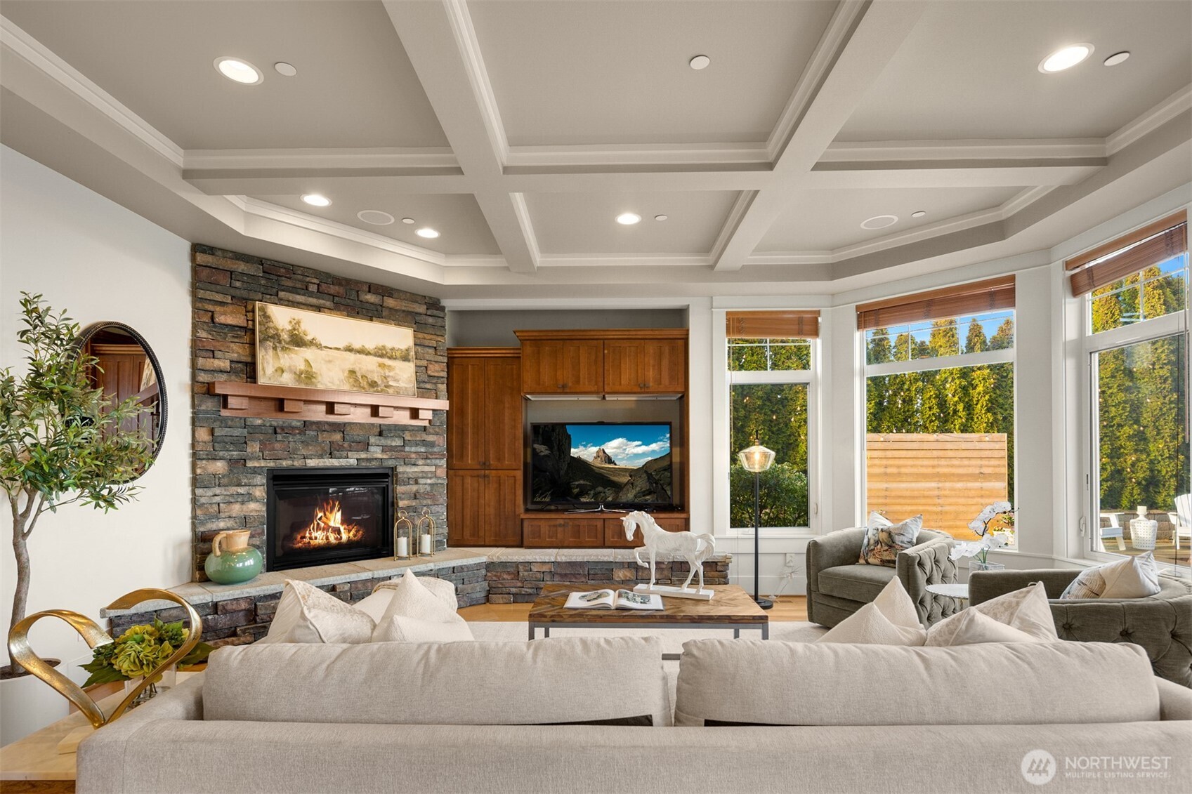 1500 South 5th Place Renton, WA 98057 - Photo 6 of 40 a living room with furniture large window and a fireplace