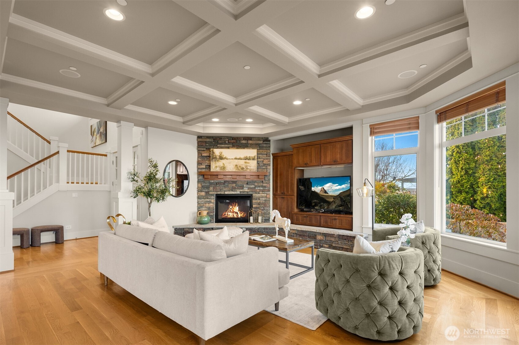 1500 South 5th Place Renton, WA 98057 - Photo 7 of 40 a living room with fireplace furniture and a large window