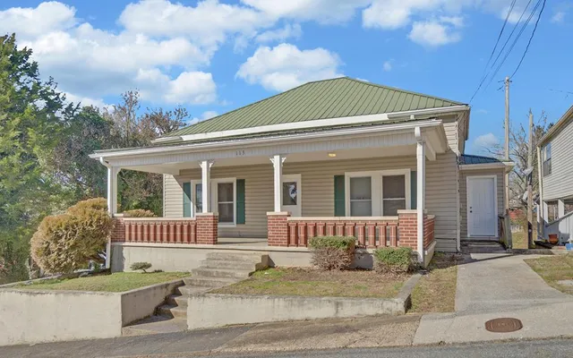 front view of a house with a porch