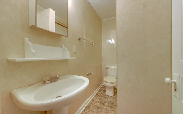 a bathroom with a sink and toilet