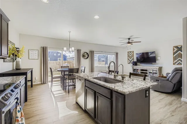 a kitchen with granite countertop lots of counter top space