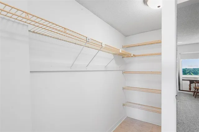 a view of an empty walk in closet
