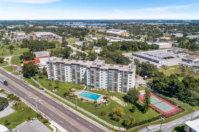 an aerial view of a city