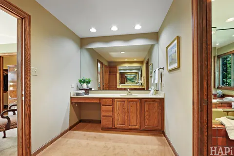 a view of a hallway with an entryway