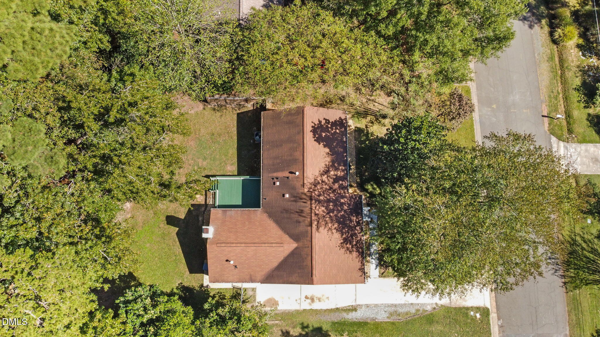 704 Brighton Road Durham, NC 27707 - Photo 22 of 25 an aerial view of a house with a yard basket ball court and outdoor seating