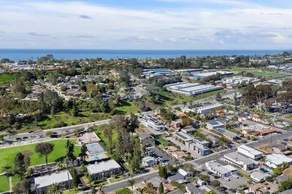 an aerial view of multiple house
