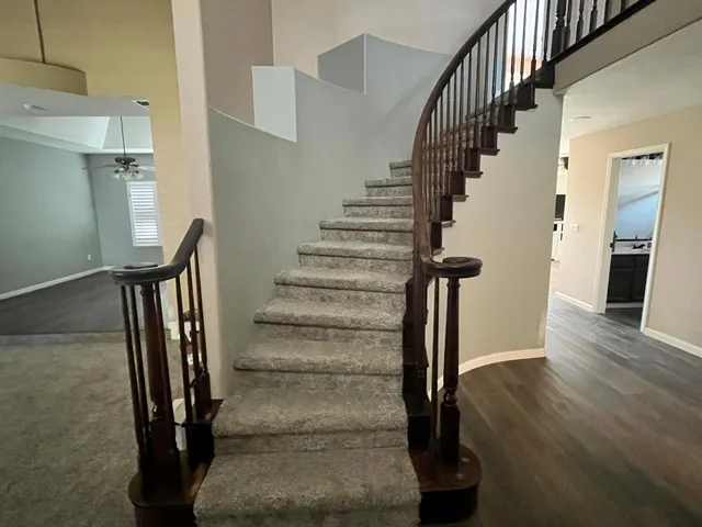 a view of entryway with wooden floor