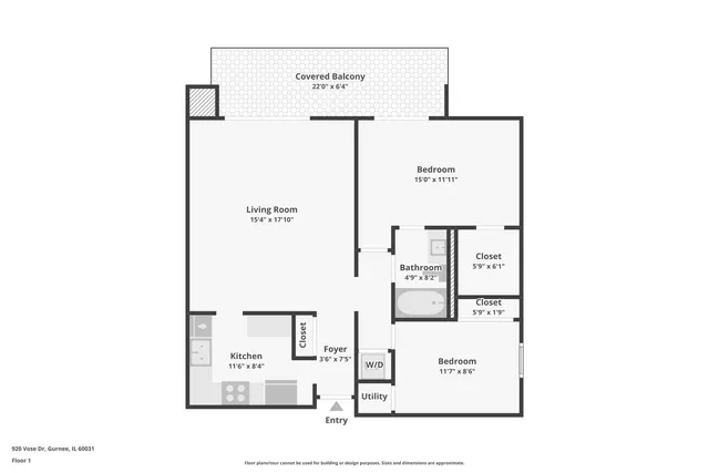 $183,900 | 920 Vose Drive, Unit 106, Gurnee, IL 60031