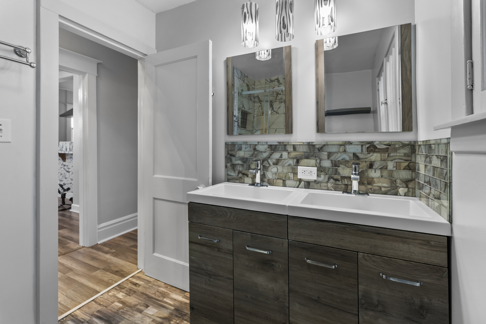 446 Seminary Avenue Aurora, IL 60505 - Photo 13 of 41 a bathroom with a sink and a mirror