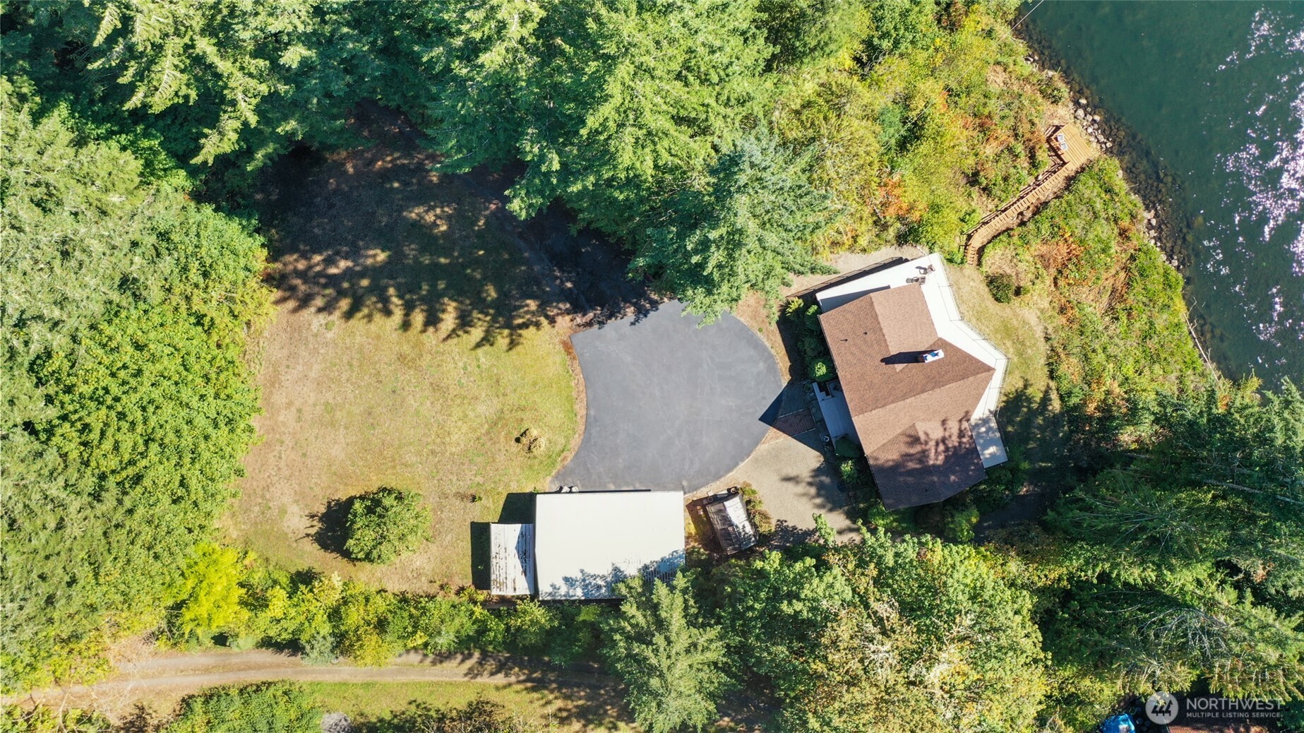 2484 Spencer Road Salkum, WA 98582 - Photo 31 of 36 an aerial view of a house with a yard and garden