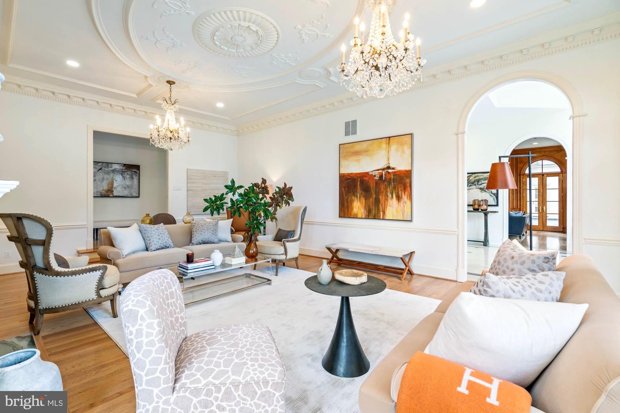 1198 Windrock Drive McLean, VA 22102 - Photo 12 of 83 a living room with furniture chandelier and a chandelier