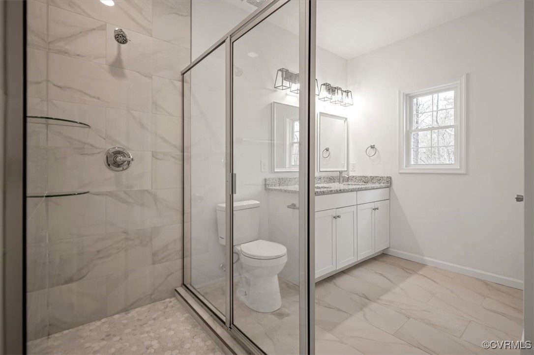 2919 Hog Back Road Hopewell, VA 23860 - Photo 22 of 45 Bathroom featuring toilet, vanity, marble finish f