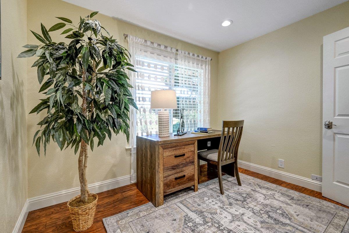 2829 Pine Valley Road San Ramon, CA 94583 - Photo 14 of 35 a view of a workspace room with wooden floor and chair