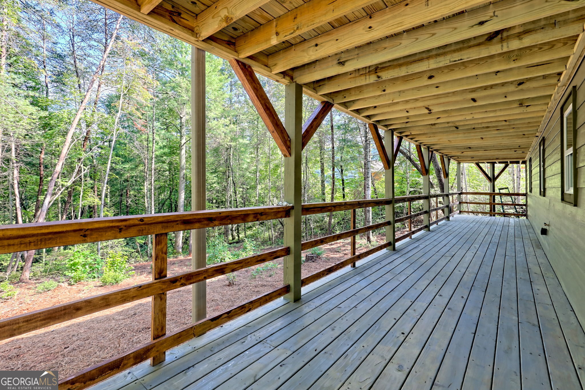 108 Olds Mountain Rabun Gap, GA 30568 - Photo 70 of 73 a view of balcony with wooden floor