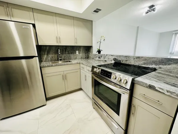 a stove top oven sitting inside of a kitchen