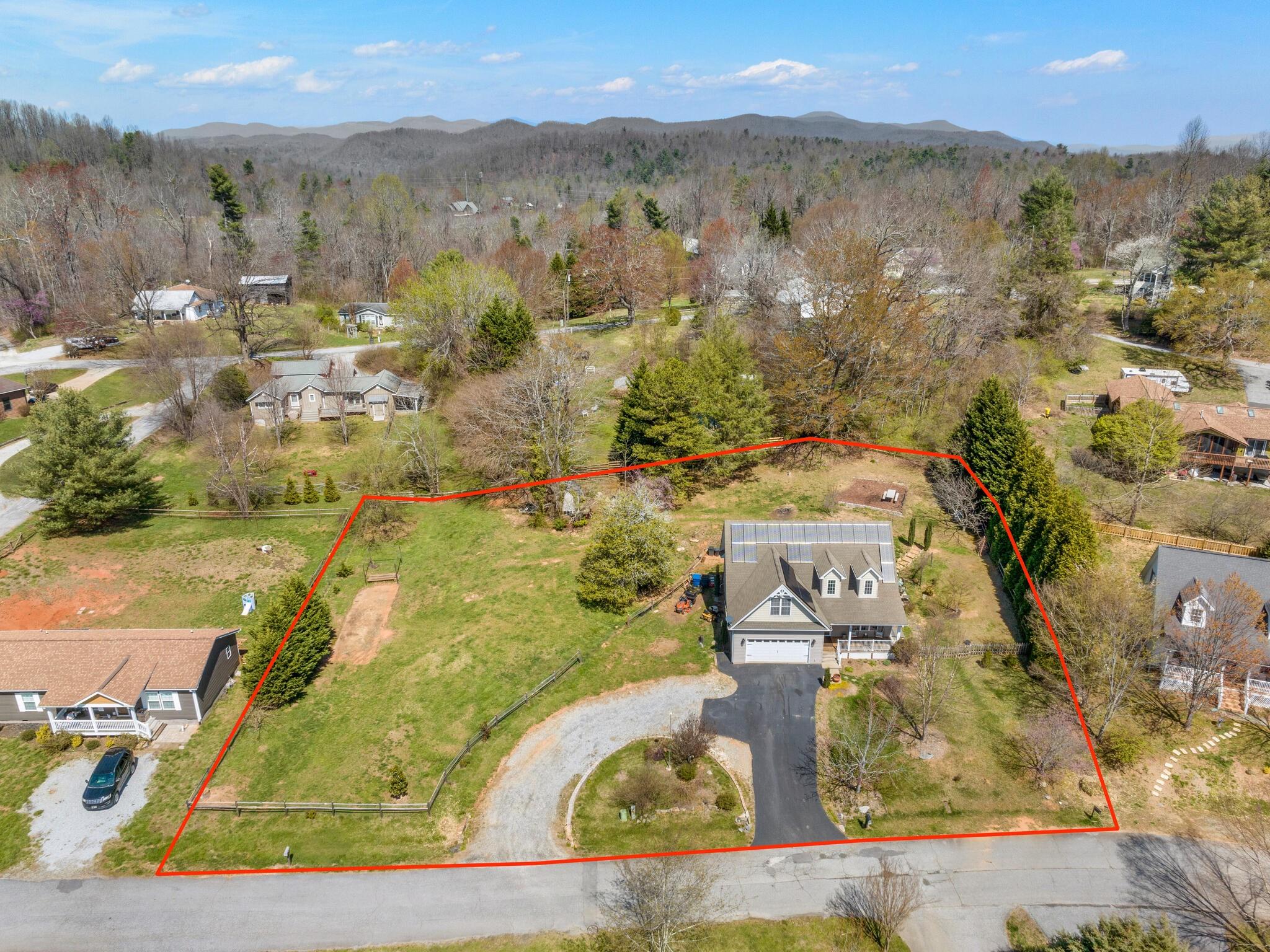480 Meadowview Drive Saluda, NC 28773 - Photo 38 of 44 an aerial view of residential houses with outdoor space