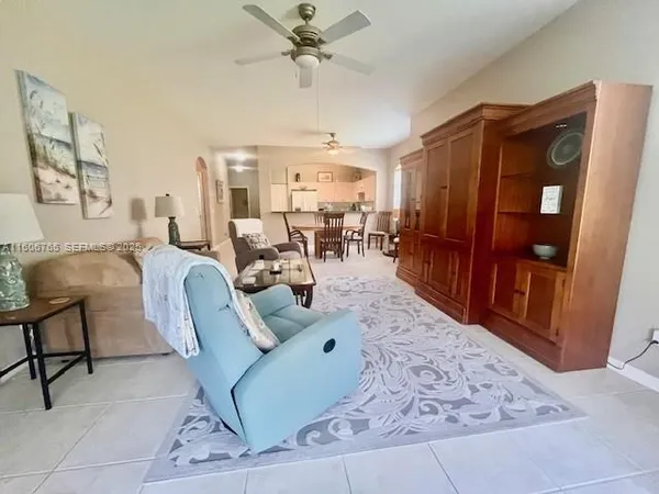 a living room with furniture