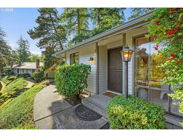a view of a backyard with plants
