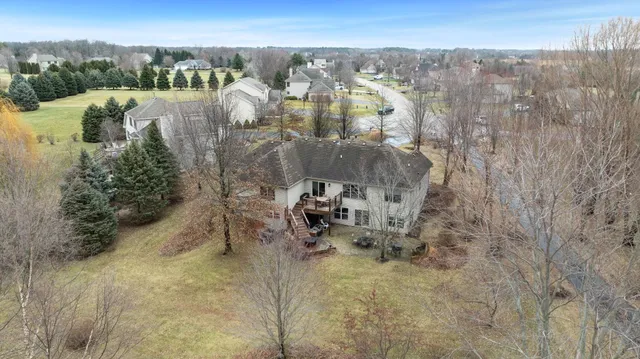 an aerial view of multiple house