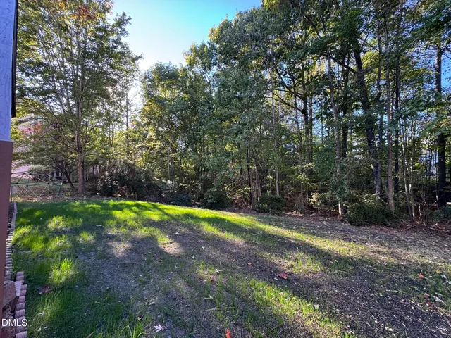 a view of a porch with a backyard