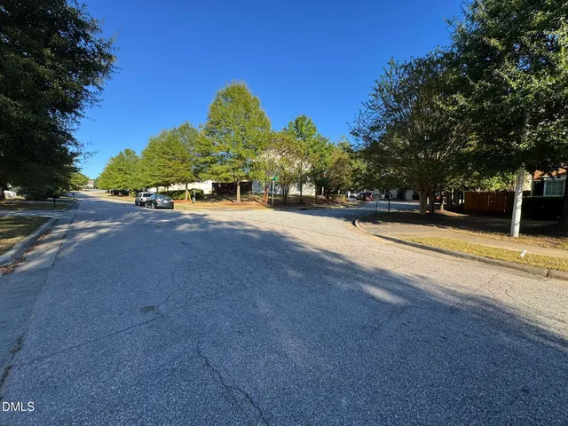 a view of a yard with trees