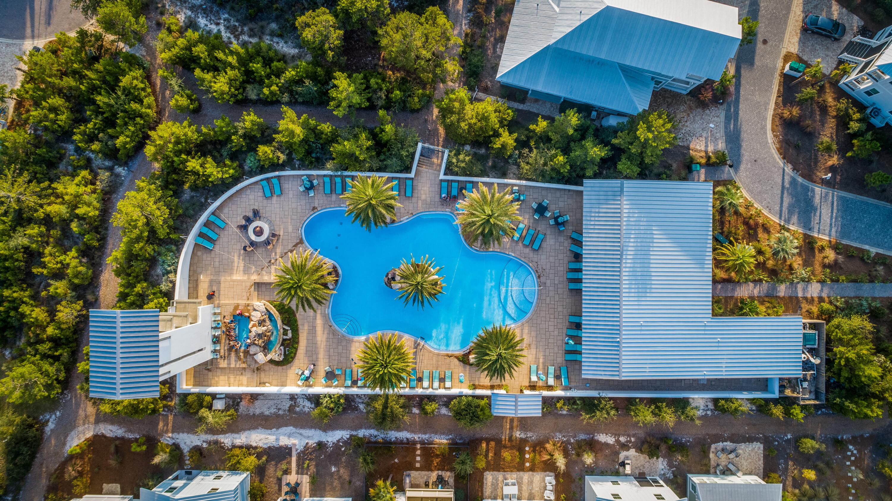 275 Gulfview Circle Santa Rosa Beach, FL 32459 - Photo 30 of 47 an aerial view of a house with a swimming pool patio and outdoor seating