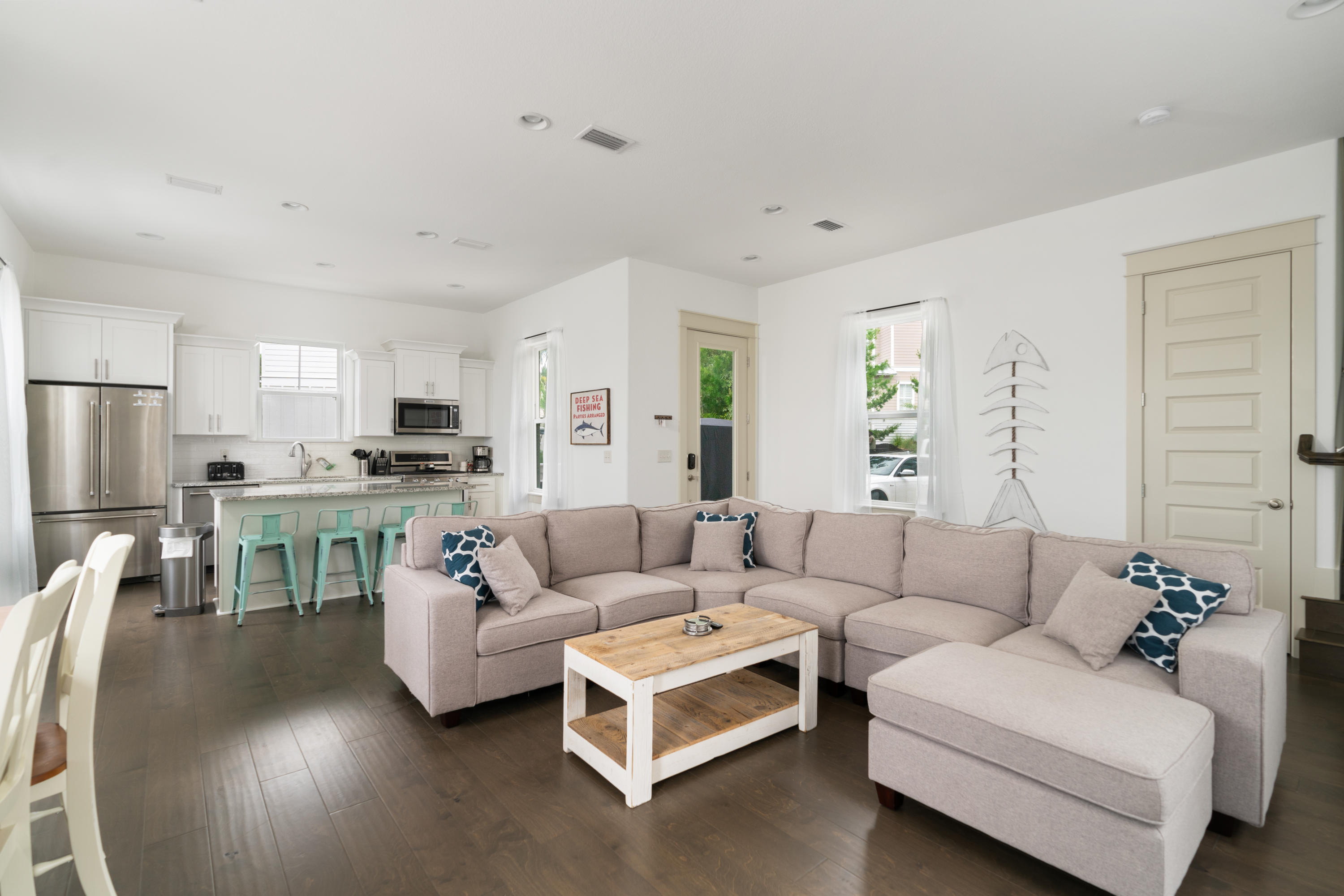 275 Gulfview Circle Santa Rosa Beach, FL 32459 - Photo 7 of 47 a living room with furniture and a view of kitchen