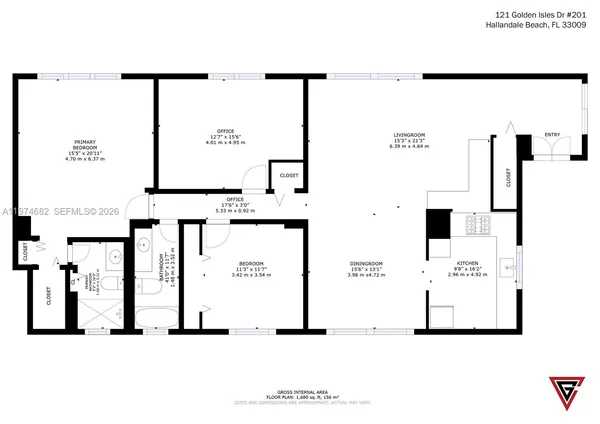 $2,700 | 121 Golden Isles Drive, Unit 201, Hallandale Beach, FL 33009