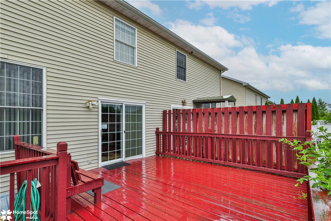 507 Howertown Road Northampton, PA 18067 - Photo 39 of 46 Vibrant red decking creates an inviting outdoor living space.