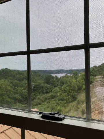 a view of a lake in middle of the town