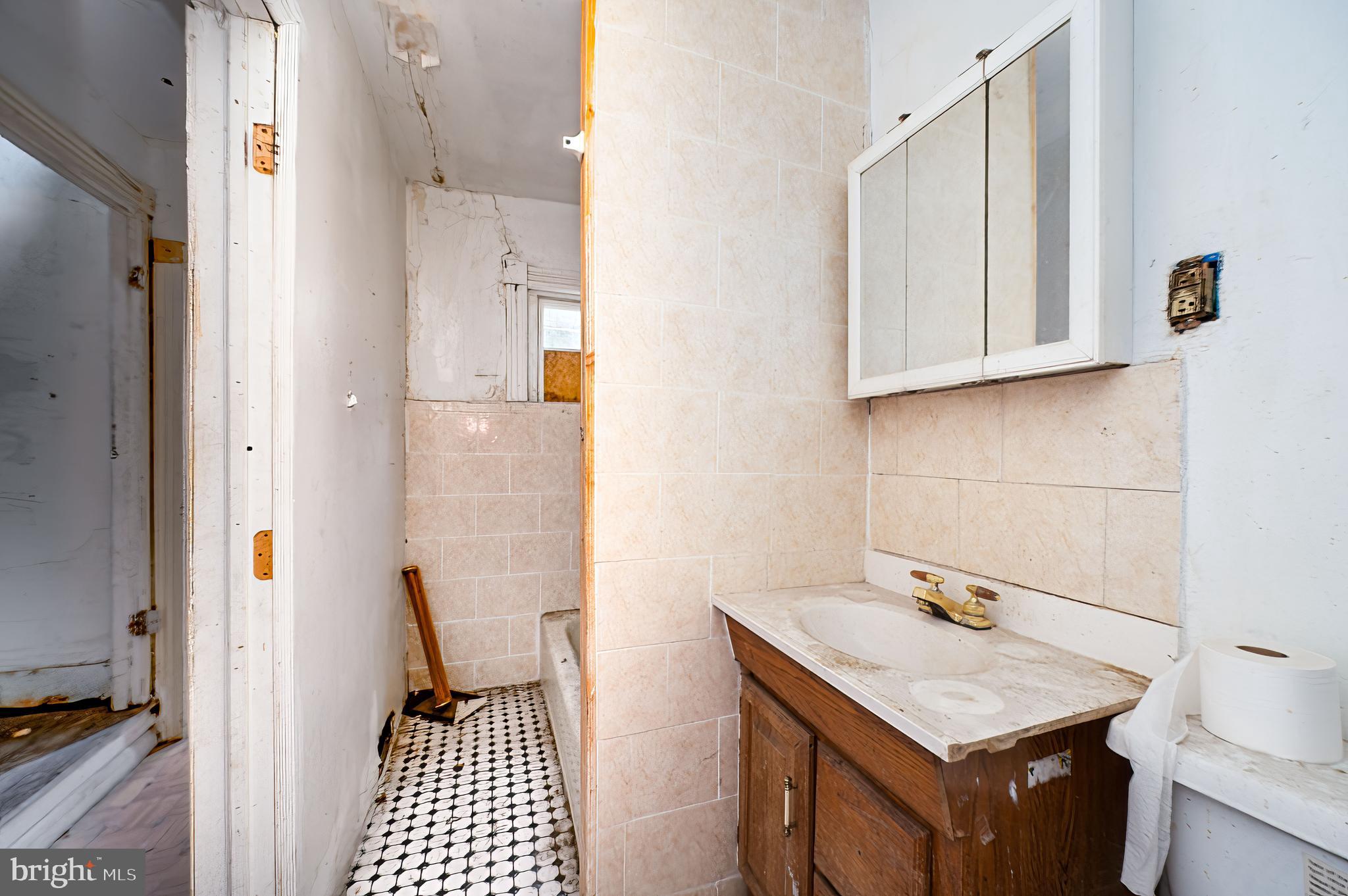 233 Hudson Street Reading, PA 19601 - Photo 17 of 27 a bathroom with a sink and a mirror