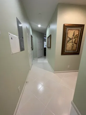 a view of a hallway with entryway