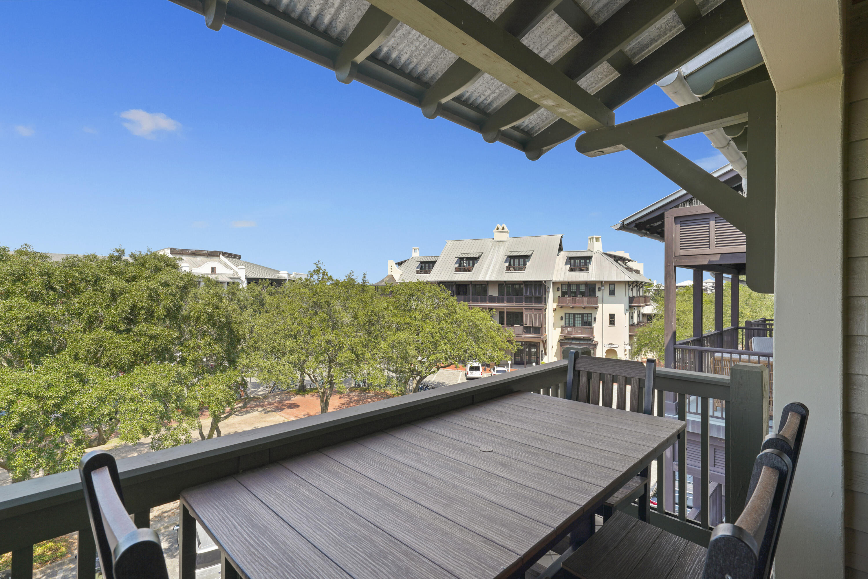 34 North Barrett Square, Unit 3A Inlet Beach, FL 32461 - Photo 29 of 45 a view of a balcony with furniture