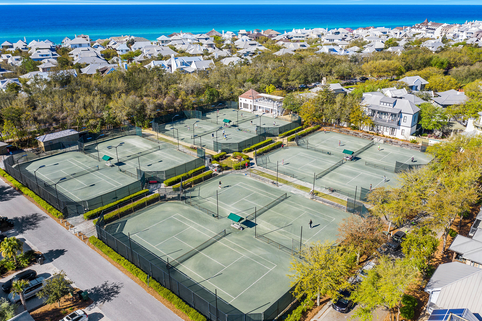 34 North Barrett Square, Unit 3A Inlet Beach, FL 32461 - Photo 41 of 45 an aerial view of residential houses with outdoor space