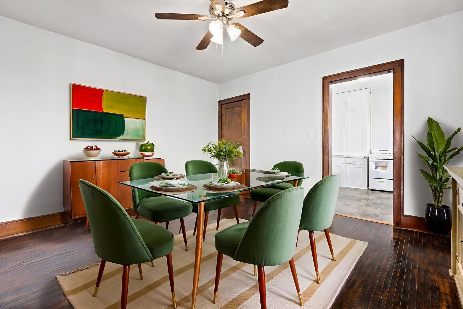 518 South Street Elgin, IL 60123 - Photo 10 of 22 a view of a dining room with furniture and wooden floor
