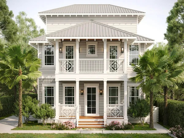 a front view of a house