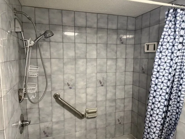 a bathroom with a shower