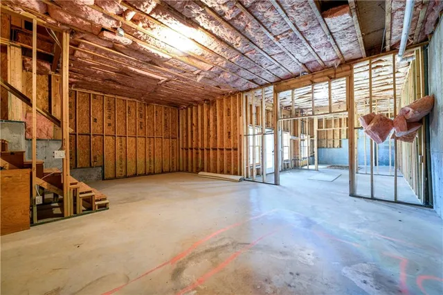 a view of a balcony with chair