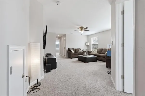 a living room with furniture